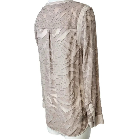 Rebecca Taylor Liger Silk Blend Long Sleeve  Blouse Size 2 in Sleek - Picture 6 of 10